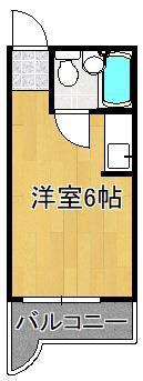 PLイースト下到津の丘(ワンルーム/3階)の間取り写真