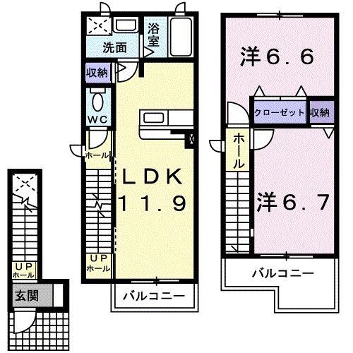 サニーコートパル.G(2LDK/2階)の間取り写真