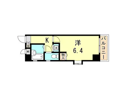 ベルズコート上沢(ワンルーム/2階)の間取り写真