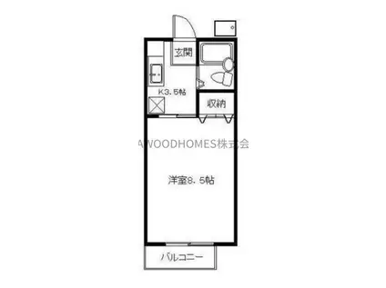 ヨナハイム(1K/2階)の間取り写真