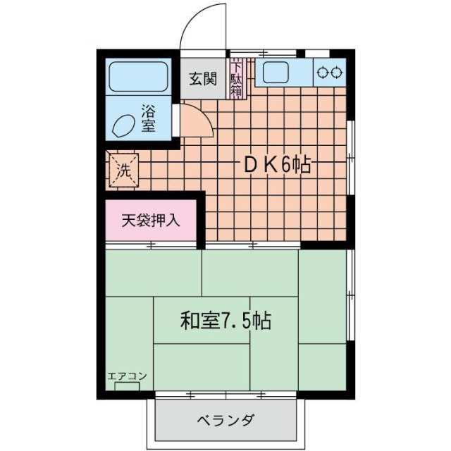 コスモAOINO3(1DK/2階)の間取り写真