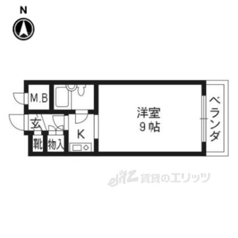 グランドハイツ津田(1K/2階)の間取り写真