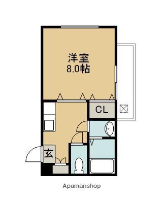 リバーシティ学園都市(1K/2階)の間取り写真