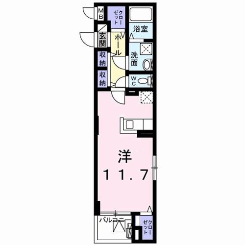 イーストブルー六番館(ワンルーム/4階)の間取り写真