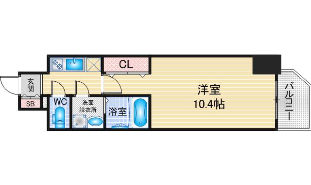 CRESTTAPP金山(1K/10階)の間取り写真