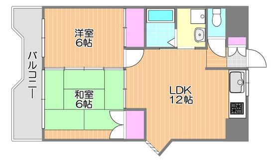 メゾン・ディエトワール(2LDK/6階)の間取り写真
