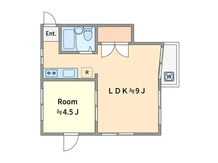 トップヒル早稲田(1LDK/2階)の間取り写真
