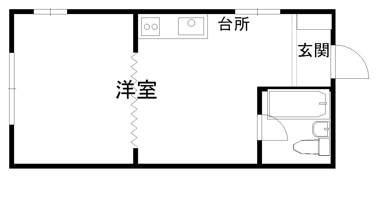メゾン大正町 (1DK/2階)の間取り写真