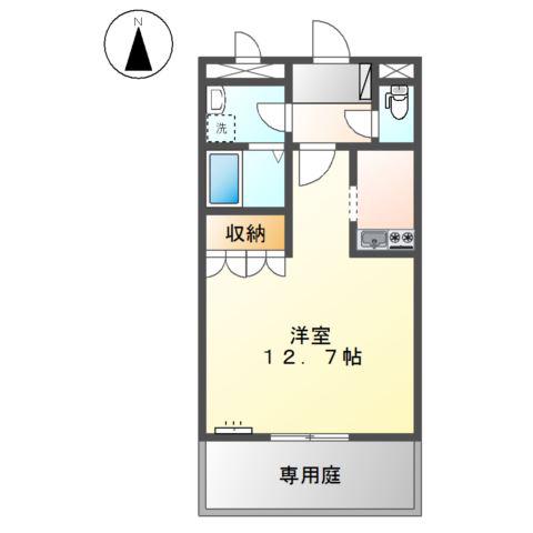 プロスパー横尾(1K/1階)の間取り写真