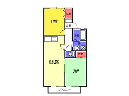 セジュール赤井(2LDK/2階)の間取り写真