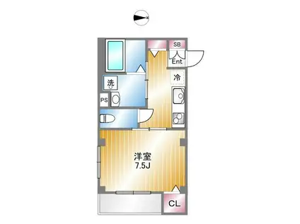 ビューノ亀有(1K/1階)の間取り写真