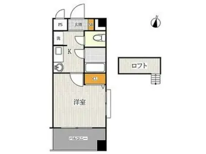 ロイヤル香椎(1K/8階)の間取り写真