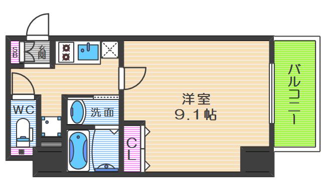 MSR梅田イースト(1K/12階)の間取り写真