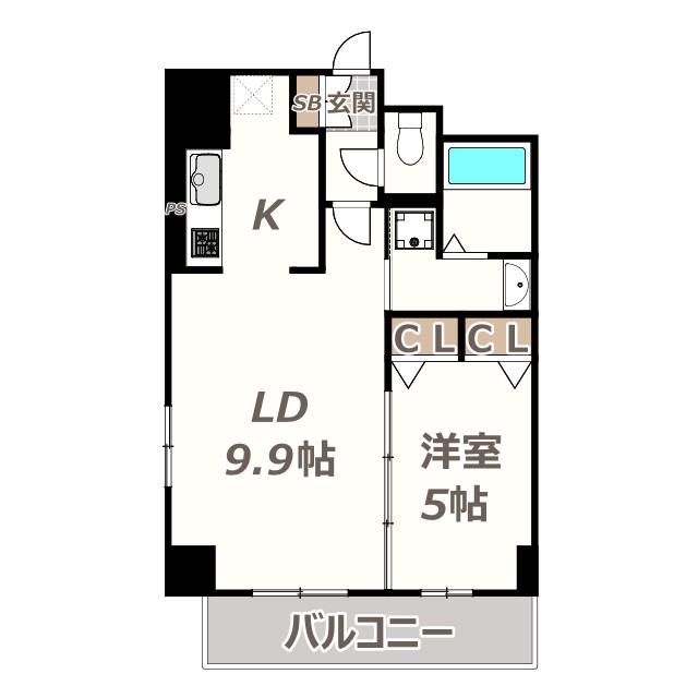 サンセリテ至誠会松崎町(1LDK/4階)の間取り写真