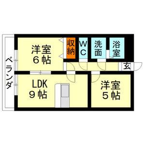 プレタメゾン(2DK/2階)の間取り写真