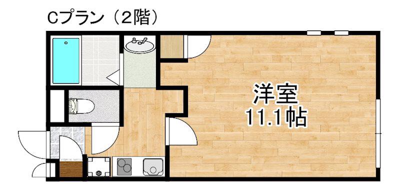 クレイノグランデージ樽井(1K/2階)の間取り写真