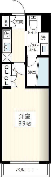 AXAS南蒲田アジールコート(1K/2階)の間取り写真