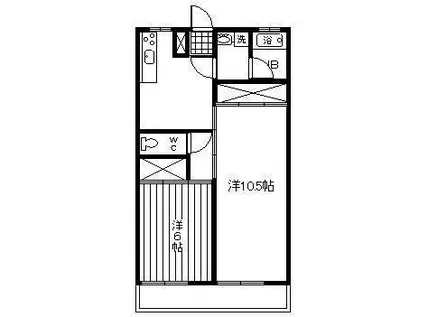メゾンドF(2DK/3階)の間取り写真