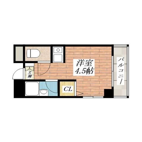 ラポール37(ワンルーム/3階)の間取り写真