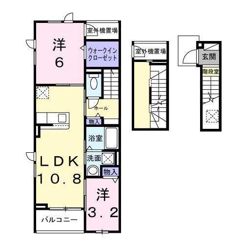 クレードル(2LDK/3階)の間取り写真