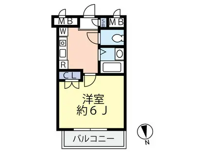 グランヴァン西落合(1K/2階)の間取り写真