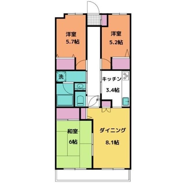 日神パレステージ深谷(3LDK/1階)の間取り写真