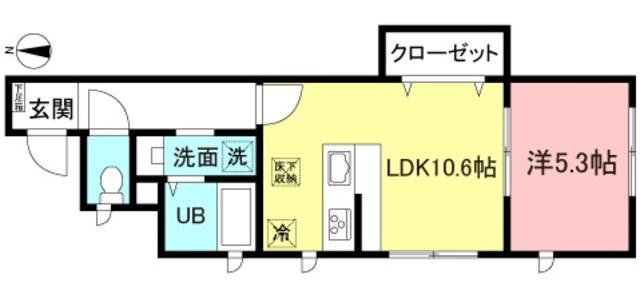 メゾン・ササキ(1LDK/1階)の間取り写真
