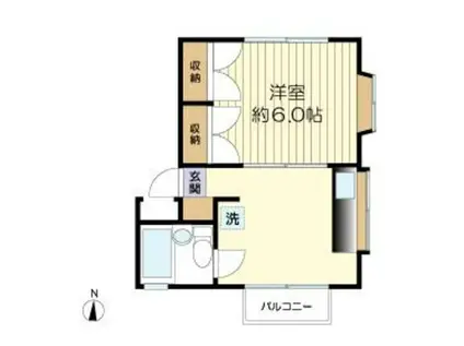 ヴェルデ三田(1K/2階)の間取り写真