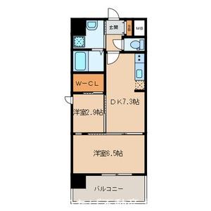 モダンパラッツォ姪浜AVENUE(2DK/6階)の間取り写真