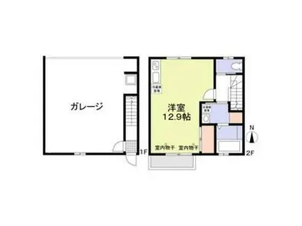 サーキットBASE B棟(ワンルーム/2階)の間取り写真