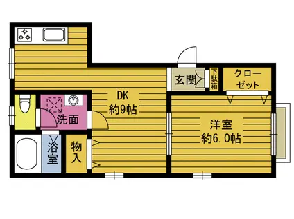 ドリームハイツII(1LDK/2階)の間取り写真