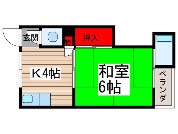 BELL FLORA(1K/1階)の間取り写真