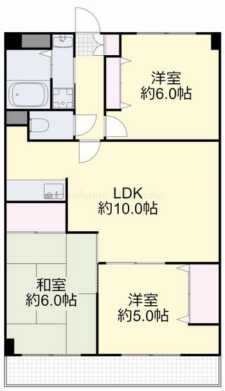 サンクレスト清水(3LDK/3階)の間取り写真