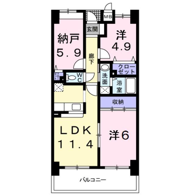 セントレジデンス(3LDK/3階)の間取り写真