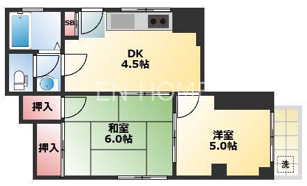 シャトーローヤル(2DK/5階)の間取り写真