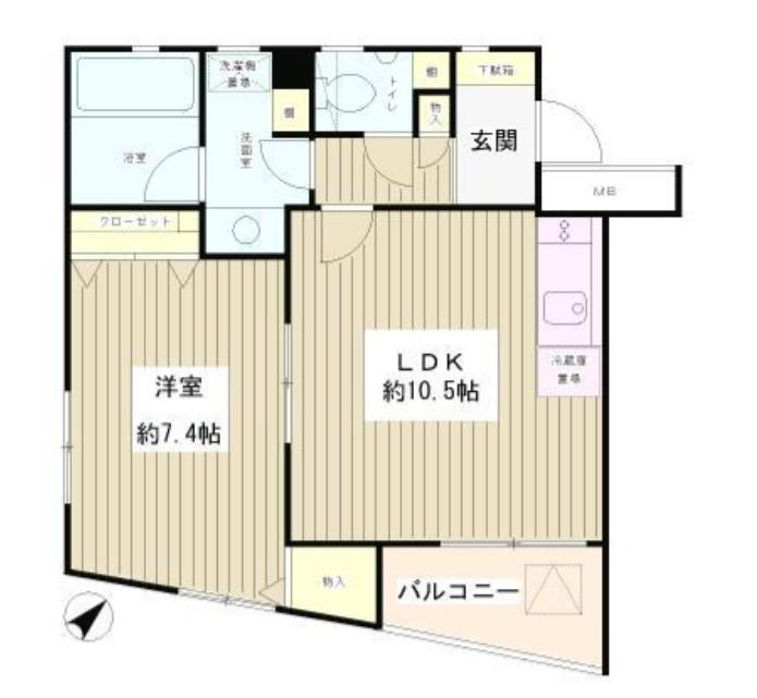 ラジェンテユウ(1LDK/2階)の間取り写真
