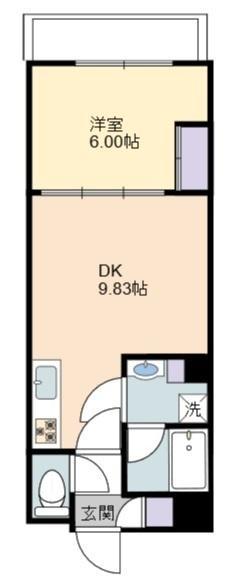 シャトーエスト彦根(1DK/2階)の間取り写真