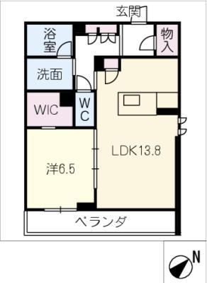 ハレレア(1LDK/2階)の間取り写真