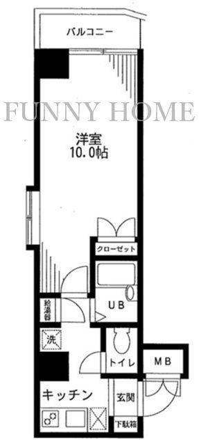 ステージファースト三宿(1K/9階)の間取り写真