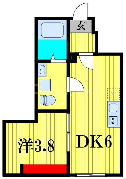 ルナアルタ(1DK/1階)の間取り写真