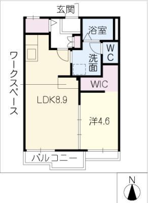 パインハイツ A棟(1LDK/1階)の間取り写真