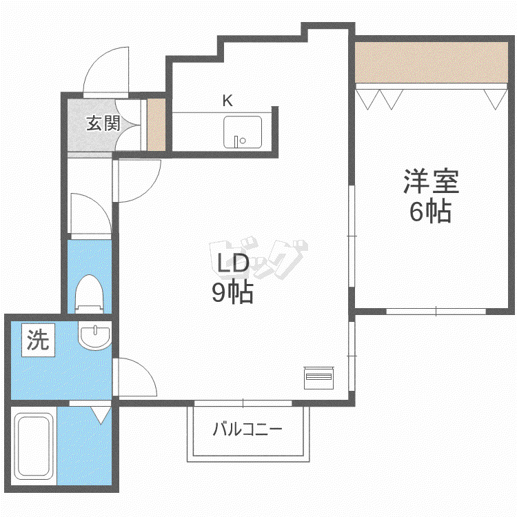 クラリス琴似(1LDK/4階)の間取り写真