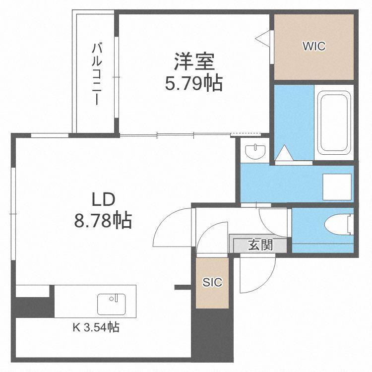 コンフォルト2.1(1LDK/2階)の間取り写真