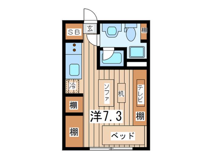 J・TOWN(ワンルーム/2階)の間取り写真
