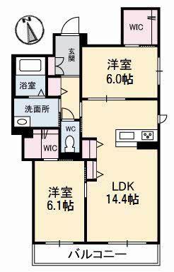 パルテ アリオーソ(2LDK/2階)の間取り写真
