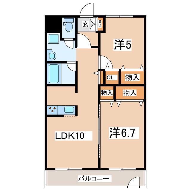 ネクステージ(2LDK/1階)の間取り写真