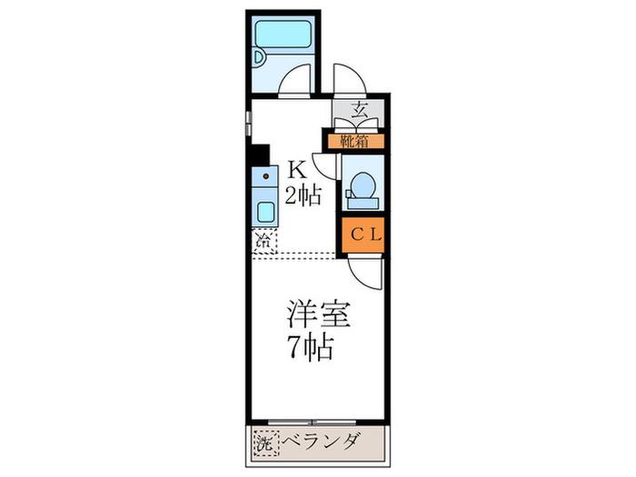 モナクヴィラウエバ(1K/2階)の間取り写真
