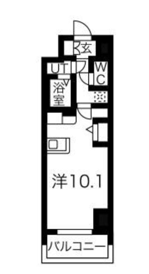 MELDIA CREST TAPP NAMBA ウエスト(1K/12階)の間取り写真