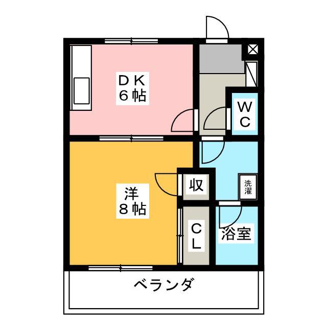 メルベーユ篭上I(1DK/3階)の間取り写真