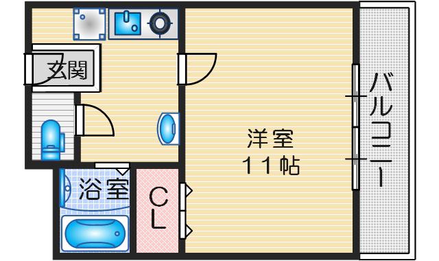 サンメゾンVIII(1K/2階)の間取り写真